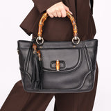 Gucci Leather Bamboo Top Handle Bag
