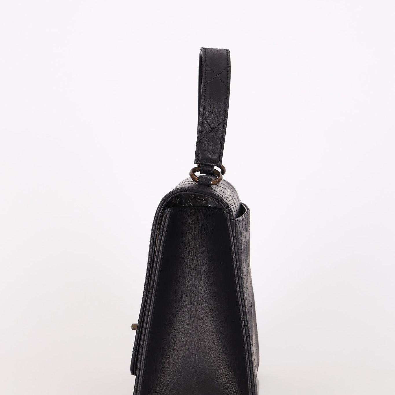Chanel Top Handle Bag Black Lambskin AGHW