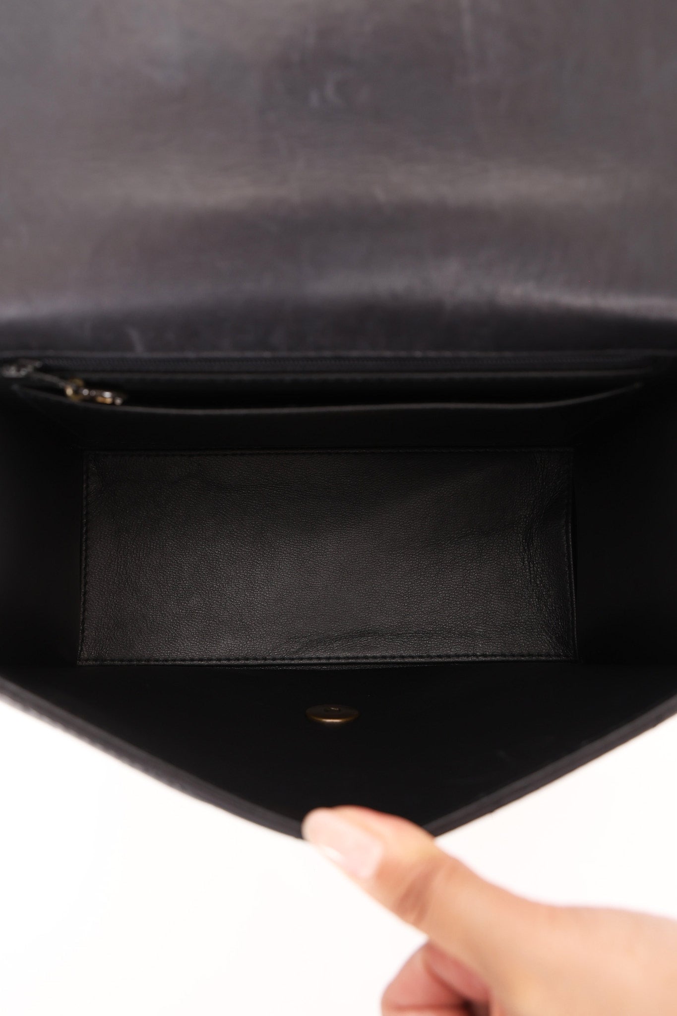 Chanel Top Handle Bag Black Lambskin AGHW