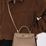 Hermès Mini Kelly Etoupe Epsom Sellier 2020 GHW