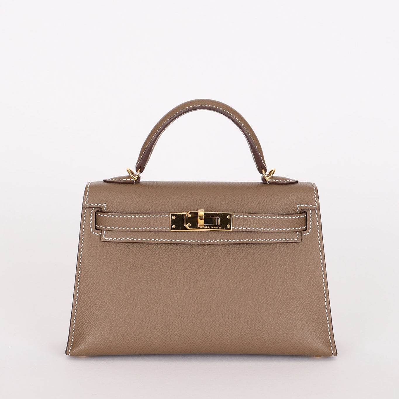Hermès Mini Kelly Etoupe Epsom Sellier 2020 GHW