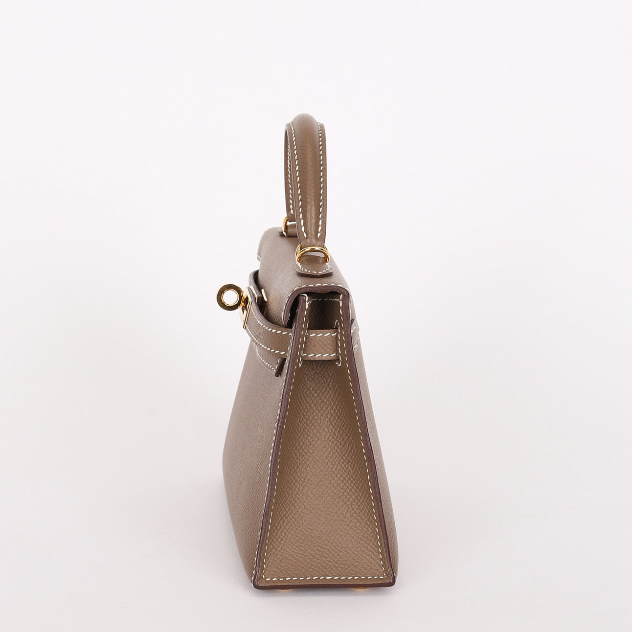 Hermès Mini Kelly Etoupe Epsom Sellier 2020 GHW