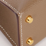 Hermès Mini Kelly Etoupe Epsom Sellier 2020 GHW