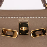 Hermès Mini Kelly Etoupe Epsom Sellier 2020 GHW