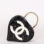 Ultra-Rare Chanel Heart Top Handle Bag Black Patent 1995