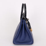 Hermès Birkin 25 Bleu Navy Taurillon Novillo with Alligator Touch GHW