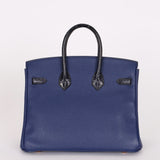 Hermès Birkin 25 Bleu Navy Taurillon Novillo with Alligator Touch GHW