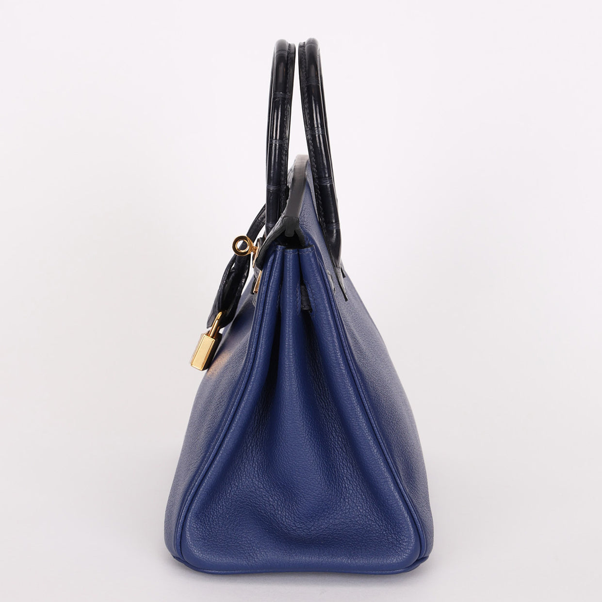 Hermès Birkin 25 Bleu Navy Taurillon Novillo with Alligator Touch GHW