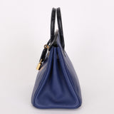 Hermès Birkin 25 Bleu Navy Taurillon Novillo with Alligator Touch GHW