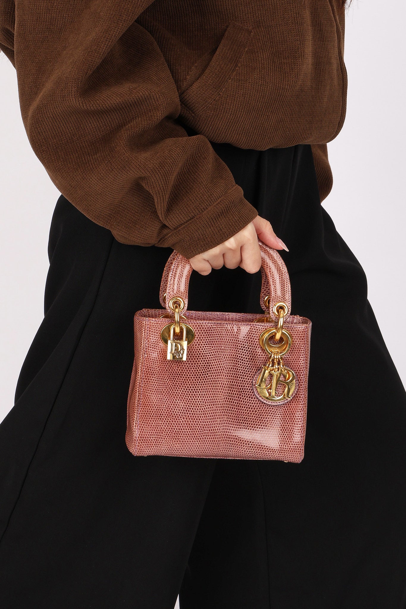 Rare Dior Mini Lady Purple Lizard 1990s