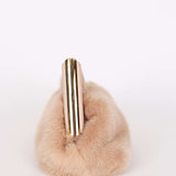 Fendi Small First Fur Clutch Mauve Blush with Fendi O'Lock Chain