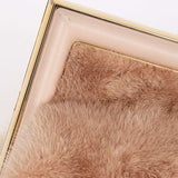 Fendi Small First Fur Clutch Mauve Blush with Fendi O'Lock Chain