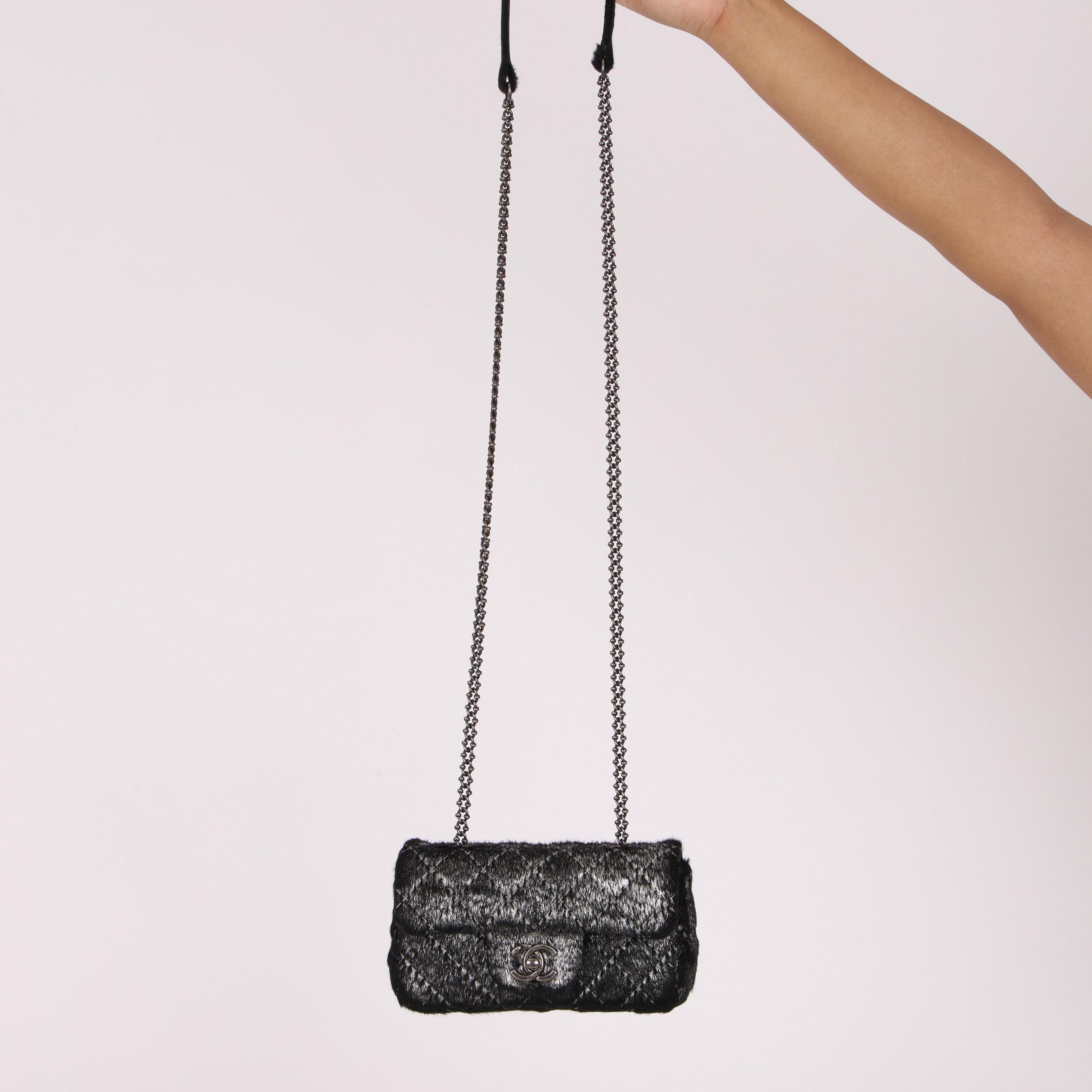 Chanel Mini Flap Metallic Ponyhair 2015 RHW