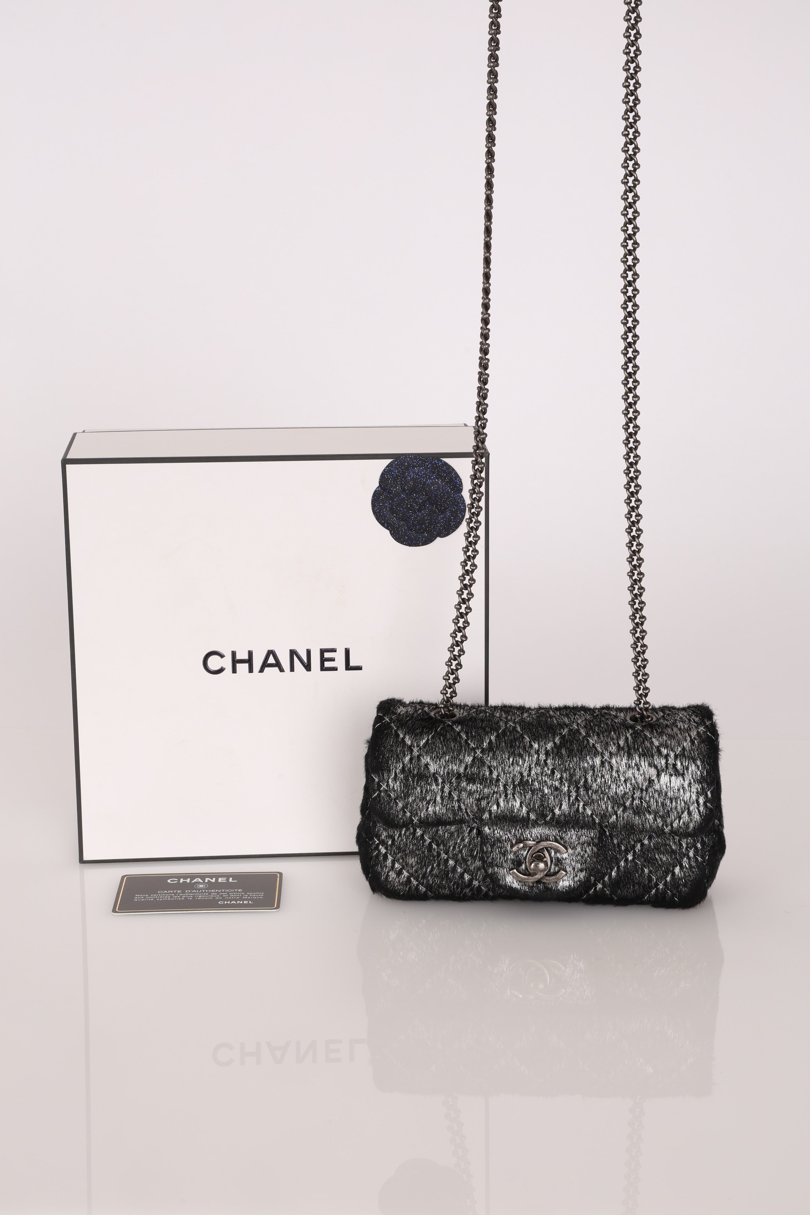 Chanel Mini Flap Metallic Ponyhair 2015 RHW