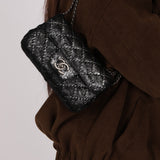 Rare Chanel Mini Single Flap Metallic Ponyhair 2015 RHW