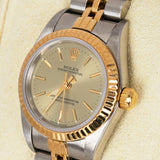 Rolex 2001 Lady Datejust Oyster Perpetual Champagne Gold Stainless Steel Watch 24mm