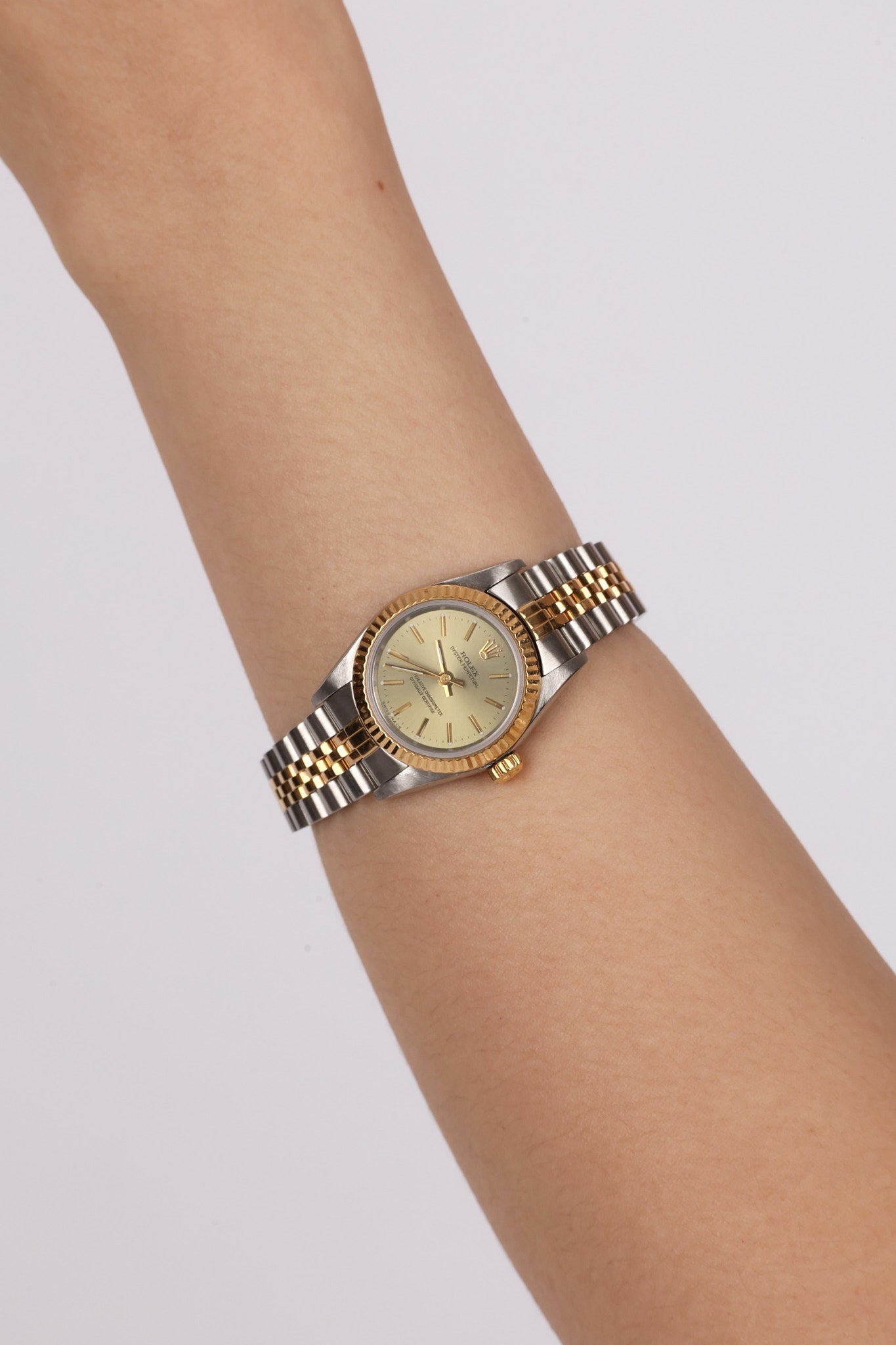 2001 Rolex Lady Datejust Olive Gold Strainless Steel 24mm