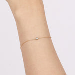 14K Yellow Gold Fine Bracelet Diamond Charm