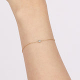 14K Yellow Gold Fine Bracelet Diamond Charm