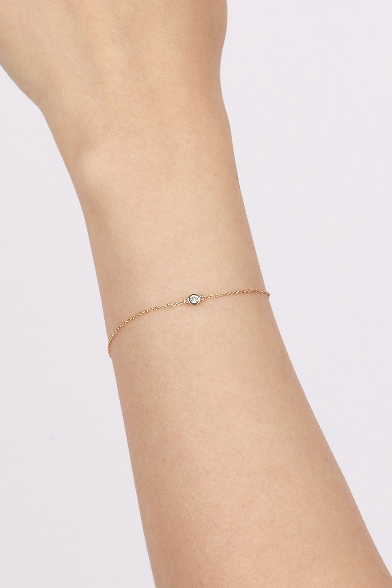 14K Yellow Gold Fine Bracelet Diamond Charm