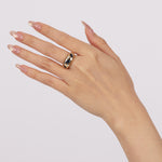 14K Yellow Gold Sapphire and Diamond Scattered Dome Ring, Size US 6