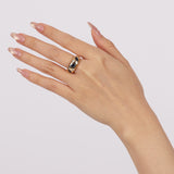 14K Yellow Gold Sapphire and Diamond Scattered Dome Ring, Size US 6