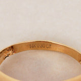 Modern 14K Yellow Gold Ruby and Diamond Scattered Dome Ring, Size US 8