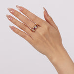 14K Yellow Gold Ruby and Diamond Scattered Dome Ring, Size US 8