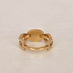 14K Yellow Gold Malachite Mariner Ring, Size US 7
