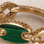 14K Yellow Gold Malachite Mariner Ring, Size US 7