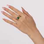14K Yellow Gold Malachite Mariner Ring, Size US 7