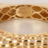 Modern 14K Yellow Gold Ridged Cutout Ring, Size US 7