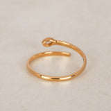Modern 14K Yellow Gold Diamond Slim Wrap Ring, Size US 6.25