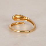 Modern 14K Yellow Gold Diamond Wrap Dome Ring, Size US 6.5
