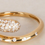 Modern 14K Yellow Gold Diamond Wrap Dome Ring, Size US 6.5