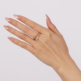 14K Yellow Gold Diamond Wrap Dome Ring, Size US 6.5