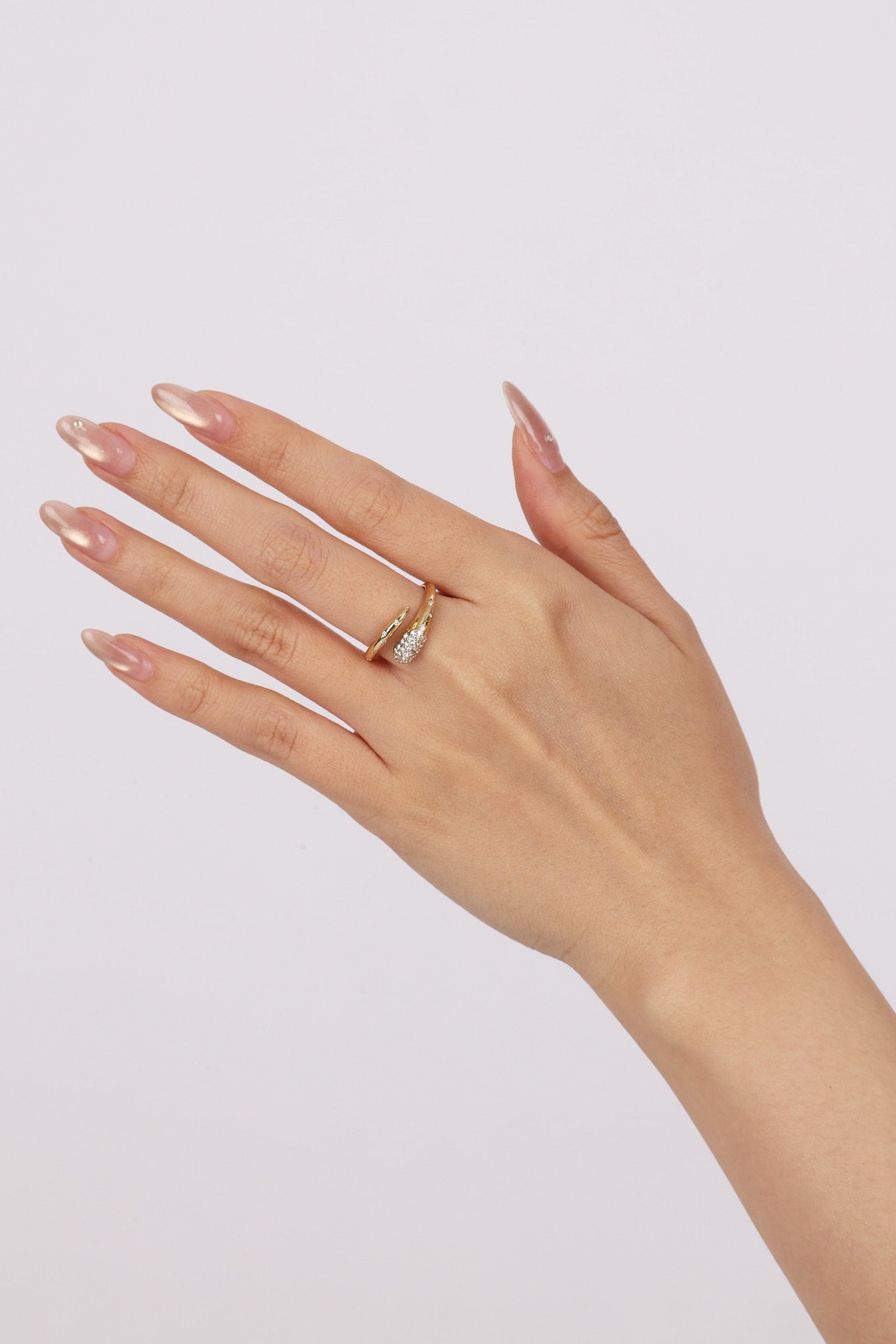 14K Yellow Gold Diamond Wrap Dome Ring, Size US 6.5