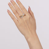 14K Yellow Gold Diamond Abstract Branch Ring, Size US 6.75