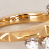 Modern 14K Yellow Gold Diamond Abstract Ring, Size US 6.75