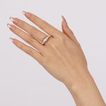 14K Yellow Gold Diamond Cutout Dome Ring, Size US 8