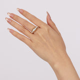 14K Yellow Gold Diamond Cutout Dome Ring, Size US 8