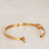 Modern 14K Yellow Gold and Lab Grown Pear Diamond Bangle Bracelet