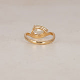 Modern 14K Yellow Gold Lab Grown Yellow Diamond Curve Ring, Size US 4.25
