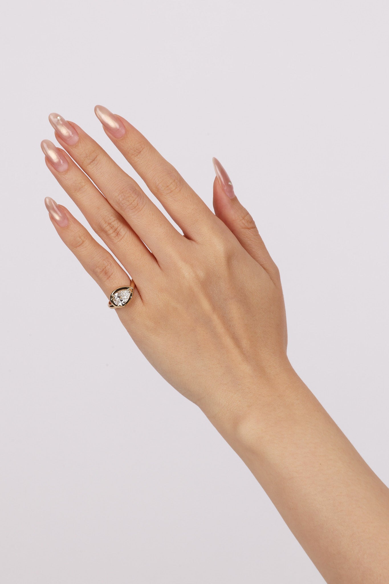 14K Yellow Gold Lab Grown Diamond Ridge Pinky Ring, Size US 4.25
