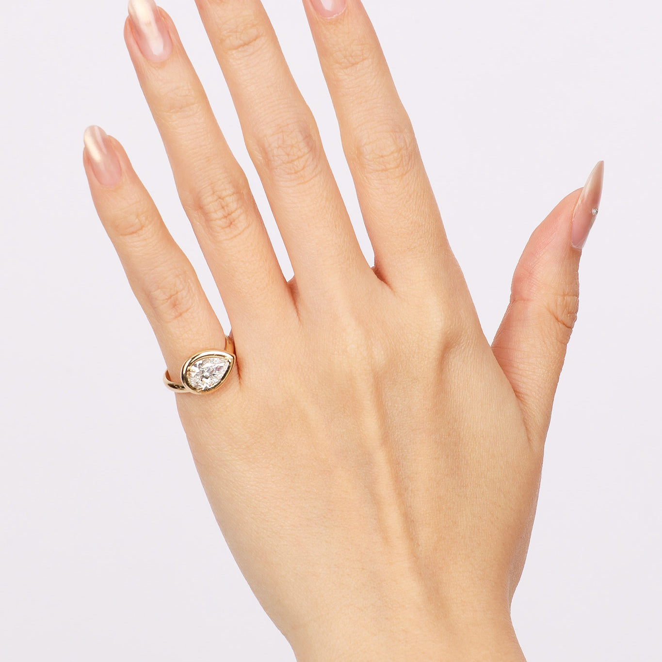 14K Yellow Gold Lab Grown Diamond Ridge Pinky Ring, Size US 4.25