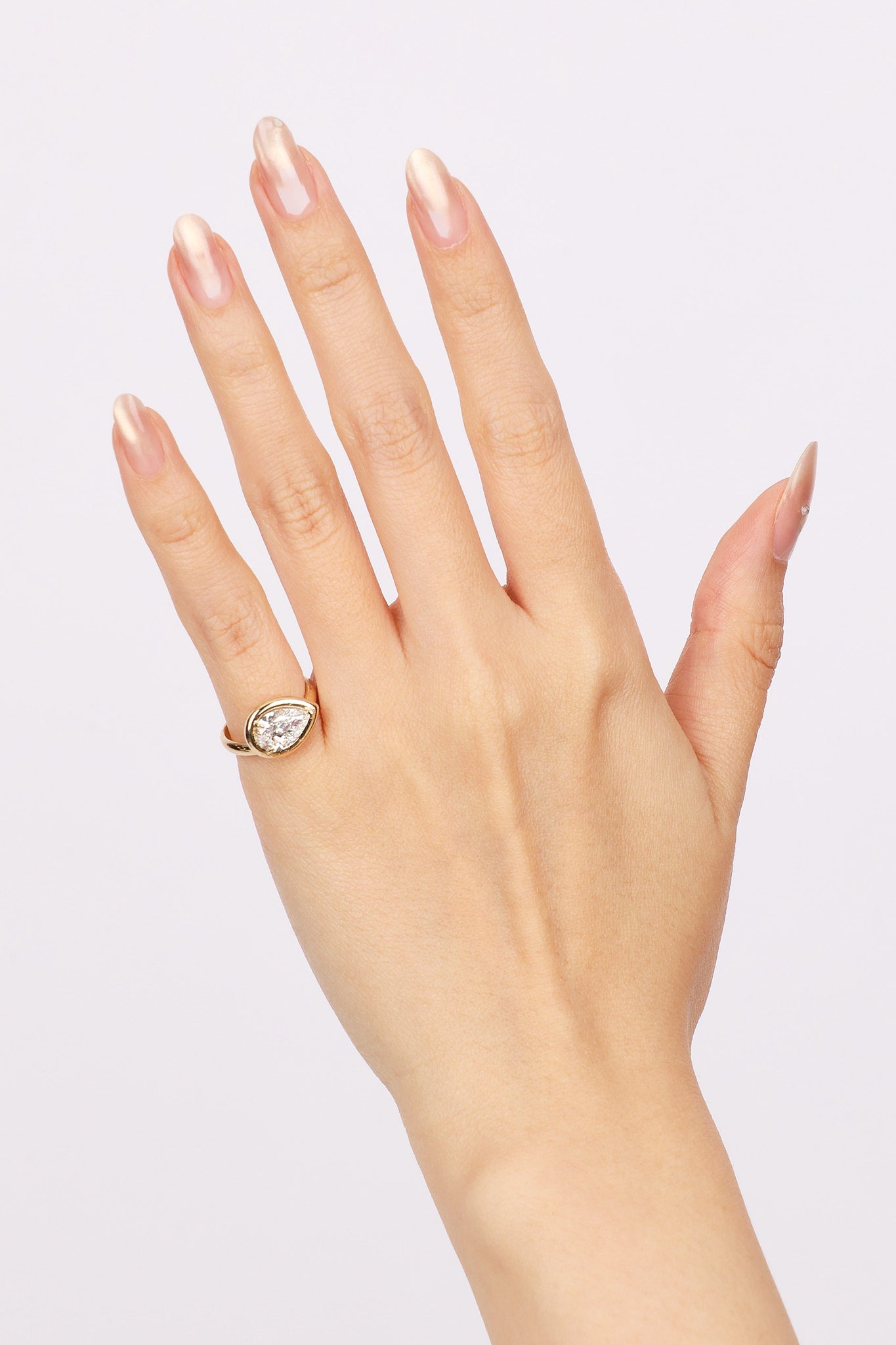 14K Yellow Gold Lab Grown Diamond Ridge Pinky Ring, Size US 4.25