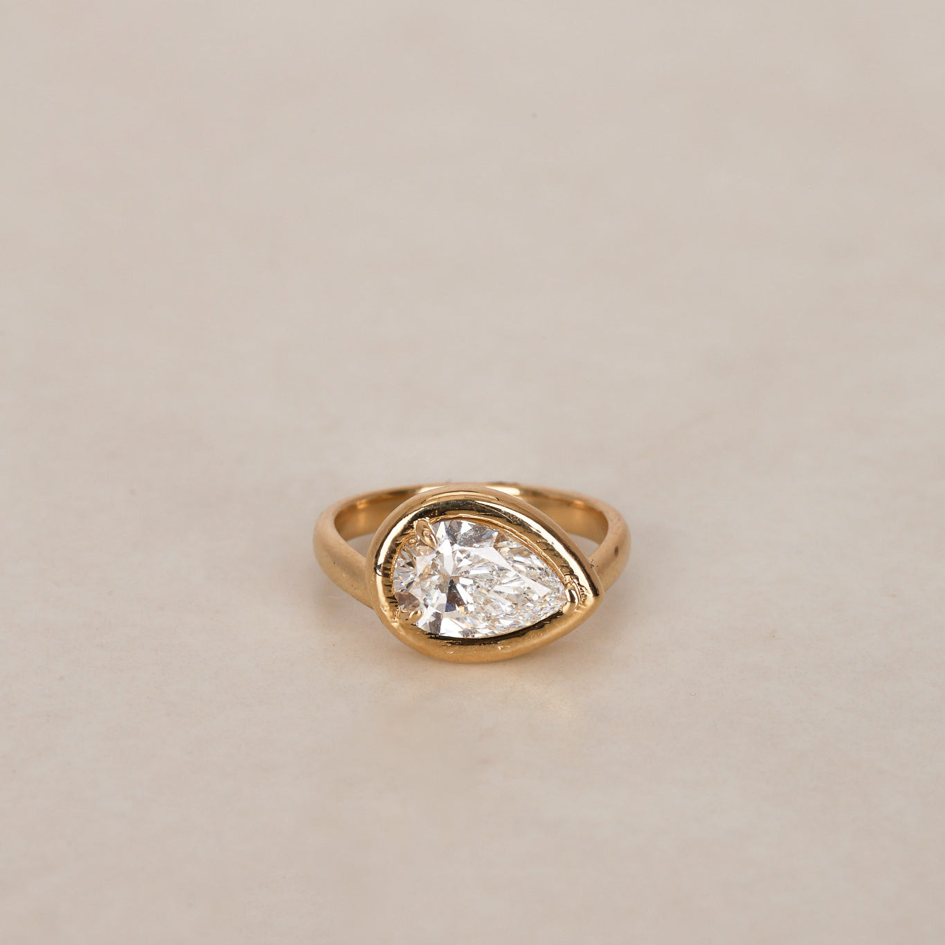 14K Yellow Gold Lab Grown Diamond Ridge Pinky Ring, Size US 4.25
