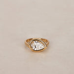 14K Yellow Gold Lab Grown Diamond Ridge Pinky Ring, Size US 4.25