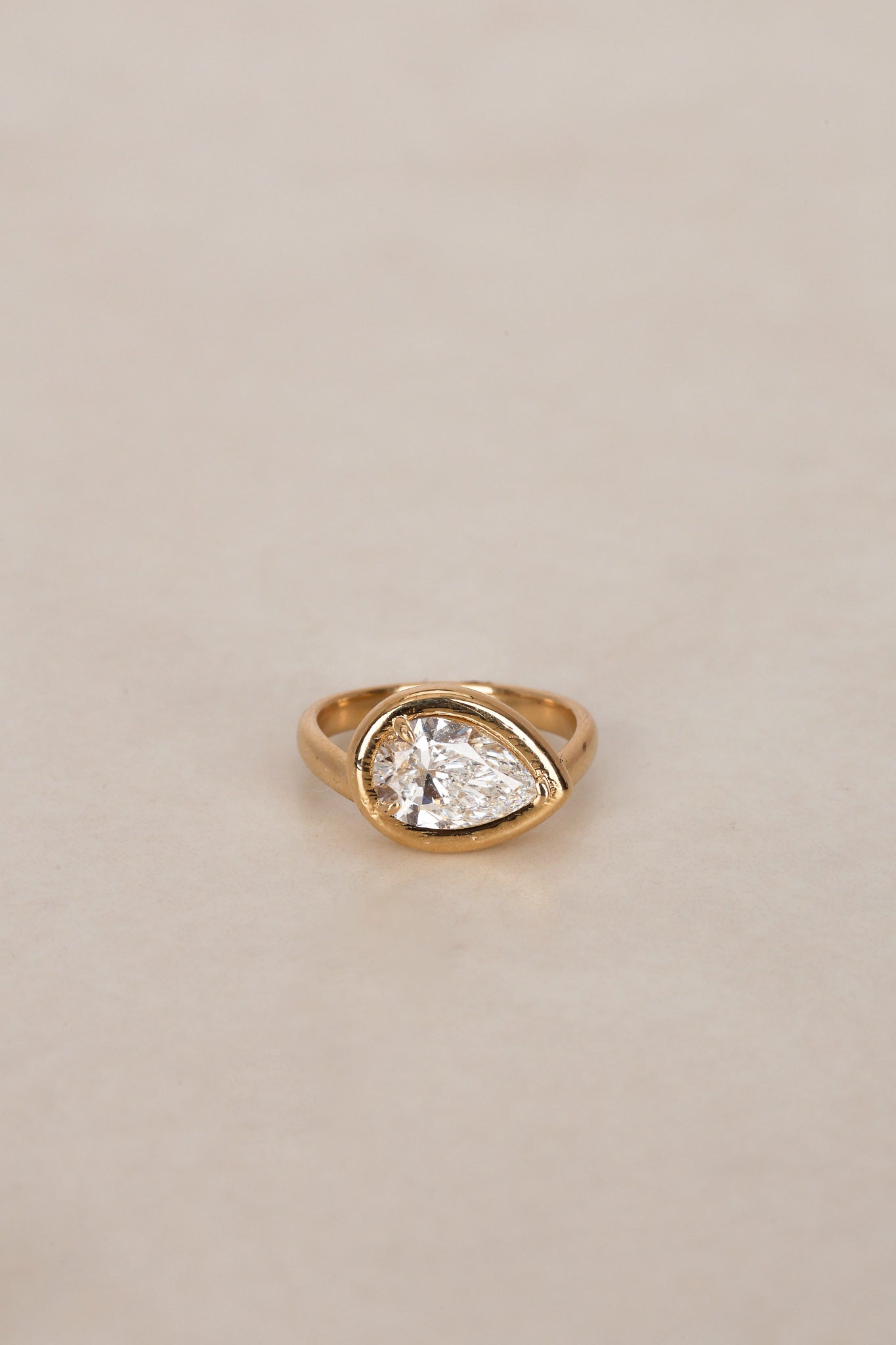 14K Yellow Gold Lab Grown Diamond Ridge Pinky Ring, Size US 4.25