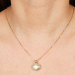 14K Yellow Gold Oval Lab Grown Diamond Pendant Charm